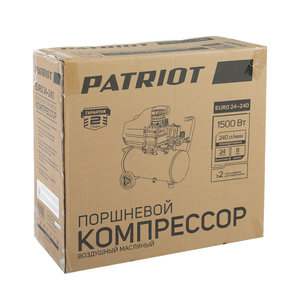 Компрессор пневматический 220В 1.5кВт 8атм. 240л/мин. ресивер-24л PATRIOT 525306365