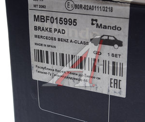 Колодки тормозные MERCEDES A (W176) (12-),B (W246) (11-) передние (4шт.) MANDO MBF015995, GDB1933, A0084200420/A0064204820/A0004202902