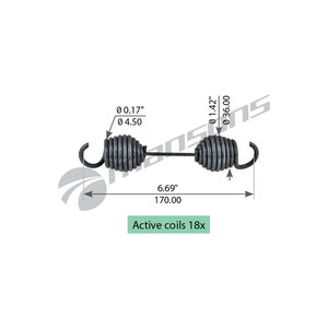 Пружина ROR колодки тормозной стяжная (165x36x4.5) MANSONS SPR0041, 21220859