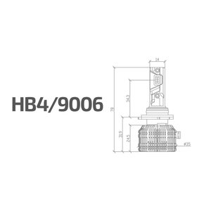 Лампа светодиодная 12V HB4 P22d бокс (2шт.) MTF CPB4K6