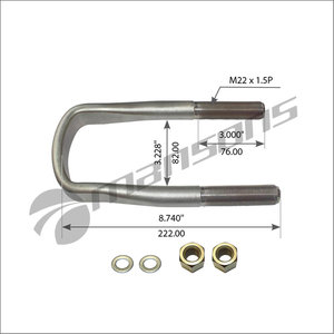 Стремянка DAF рессоры (222х82, М22x1.5) с гайками и шайбами MANSONS 200.171, 200171, 0595841