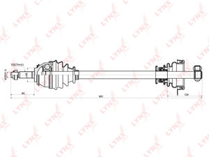 Привод RENAULT Logan колеса переднего левый LYNX CD6305, CD-6305