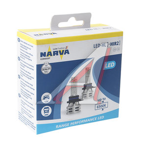 Лампа светодиодная 12V/24V HIR2 24W PX22d 6500K бокс (2шт.) Range Perfomance LED NARVA 180443000, N-18044