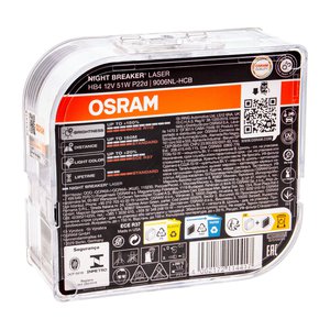 Лампа 12V HB4 51W P22d +150% 3950K бокс (2шт.) Night Breaker Laser OSRAM 9006NL-HCB, O-9006NL2(EURO)