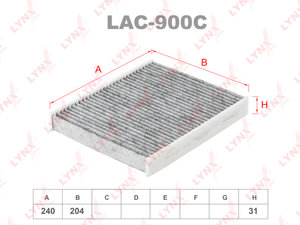Фильтр воздушный салона CHEVROLET Cruze (09-) OPEL Astra J,Insignia угольный LYNX LAC900C, LAK472, 13271191