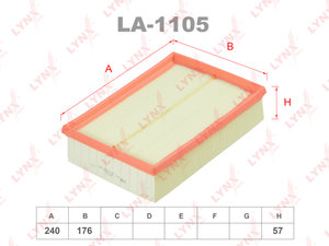 Фильтр воздушный BMW 3 (E36,E46),5 (E39) (M52/M54) LYNX LA1105, LX343, 13721730449/13721730946/13721744869