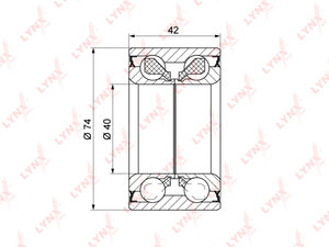 Подшипник ступицы TOYOTA Avensis,Corolla (02-) передней LYNX WB1398, 24716, 90363-40066