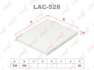 Фильтр воздушный салона HYUNDAI ix20 (10-) KIA Venga (09-) LYNX LAC528, LA587, 97133-1P000