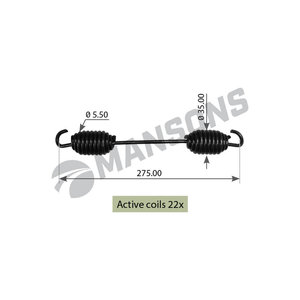 Пружина BPW колодки тормозной (265x34x5мм) MANSONS 300.010, 300010, 0539758030