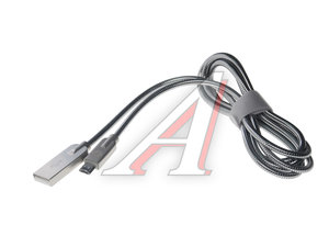 Кабель micro USB 1.2м серебристый металлическая оплётка PARTNER OLM-038650