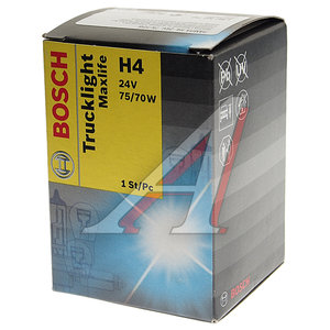 Лампа 24V H4 75/70W P45t Trucklight Maxlife BOSCH 1987302742, АКГ 24-75-70 (Н4)