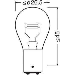 Лампа 24V P21/5W BAY15d OSRAM 7537CLC, O-7537CLC, А24-21+5