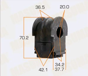 Втулка стабилизатора NISSAN Teana (L33R) (14-) (2.5/3.5) заднего MASUMA MP-1251, 56243-3TA0A