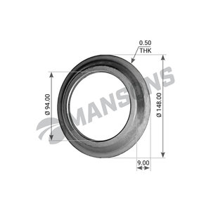 Кольцо BPW (ECO,ECO Plus) маслоотражающее ступицы (10-12т,8-9т) MANSONS 300.012, 300012, 03.010.93.34.0