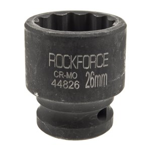 Головка торцевая 1/2" 26мм 12-ти гранная ударная L=43мм ROCKFORCE RF-44826