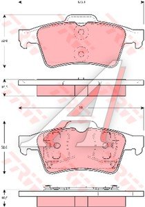 Колодки тормозные NISSAN Primera P12E (00-) задние (4шт.) TRW GDB1469, GDB3292, 44060-BA00F