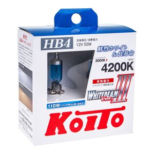 Лампа 12V HB4 55W P22d +110% бокс (2шт.) Whitebeam KOITO P0757W, KO-P0757W