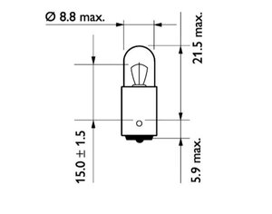 Лампа 24V T4W BA9s Master Duty PHILIPS 13929MDCP, P-13929MD, А24-4-1