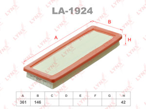 Фильтр воздушный PEUGEOT 308 CITROEN C4 (EP6DT/EP6DTS) LYNX LA1924, LX2023, 1444.QR