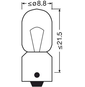 Лампа 12V T4W BA9s OSRAM 3893, O-3893, А12-4-1