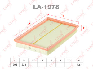 Фильтр воздушный OPEL Astra G (00-05),Zafira (00-05) (2.2 16V) LYNX LA1978, MMF015254, 5834279