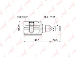 ШРУС внутренний CHEVROLET Cruze (09-) LYNX CI3767, 13318012