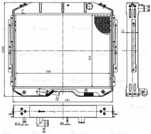 Радиатор ГАЗ-3309 алюминиевый 2-х рядный дв.ЯМЗ ЕВРО-4 LUZAR LRc0354, ЛР33098.1301010-10