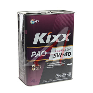 Масло моторное PAO A3/B4 5W40 синт.4л KIXX L211044TE1, KIXX SAE 5W40