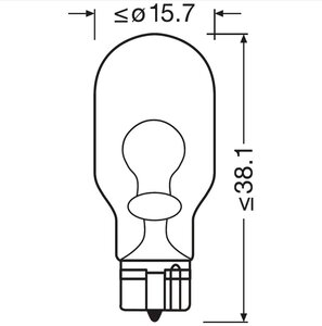 Лампа 12V W16W W2.1x9.5d OSRAM 921, O-921