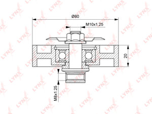 Ролик приводного ремня TOYOTA Land Cruiser кондиционера натяжной LYNX PB5046, 88440-60070