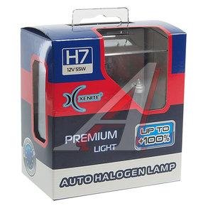 Лампа 12V H7 55W PX26d +100% 3600К бокс (2шт.) Premium XENITE 1007120, АКГ 12-55 (Н7)