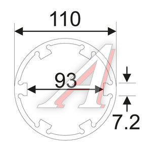 Головка ступичная для оси передней 6Т, d=110мм, L=80мм (MAN TGA, V9-82L-01) JTC JTC-5268