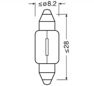 Лампа 12V C3W SV7-8 OSRAM 6428, O-6428