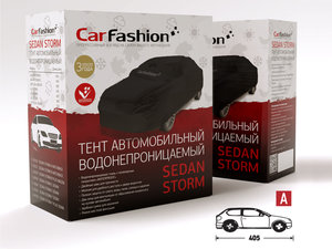 Тент на автомобиль (M) 380х145х115 см черный Sedan Strom A CARFASHION 42156