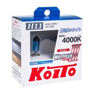 Лампа 12V H11 55W PGJ19-2 +100% бокс (2шт.) Whitebeam KOITO P0750W, KO-P0750W, АКГ12-55