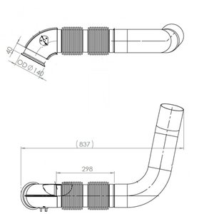 Труба выхлопная глушителя MERCEDES Actros E-line DINEX 5AA003, 9304908019