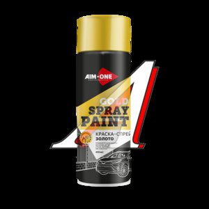 Краска золото аэрозоль 450мл акриловая Spray Paint Gold AIM-ONE SPBG-450