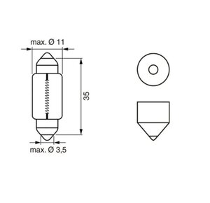 Лампа 12V C5W SV8.5-8 35мм Pure Light BOSCH 1987302211, АС12-5