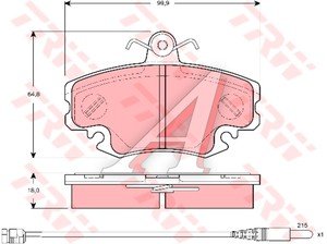 Колодки тормозные RENAULT Logan (04-), Sandero, Clio (91-98) передние (4шт) TRW GDB1465, 2146304, 7711130071