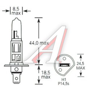 Лампа 12V H1 55W P14.5s 3700K 1100лм Super White TESLAFT (Россия) 4631111142691, 142691, А12-55(Н1)