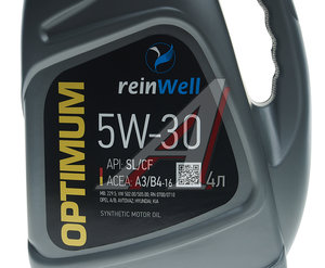 Масло моторное A3/B4 5W30 синт.4л REINWELL 4974, REINWELL SAE5W30