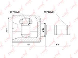 ШРУС внутренний HYUNDAI Accent (99-10) правый комплект LYNX CI3751, 1211-ACCAT, 49505-25B00