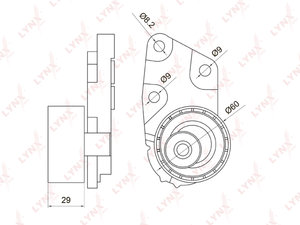 Ролик ГРМ DAEWOO Nexia,Espero,Nubira,Lanos (1.5/1.6) (16V) натяжителя LYNX PB1074, VKM70000, 96350550