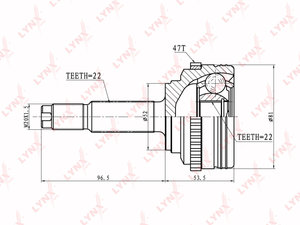 ШРУС наружный CHEVROLET Aveo (08-),Kalos (05-) комплект LYNX CO1825A, 808021, 96391550