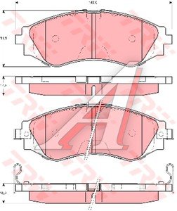 Колодки тормозные DAEWOO Nexia, Nubira CHEVROLET Lacetti (03-) передние (4шт.) TRW GDB3216, GDB3216/GDB3347, 96253382/96245178/96253367