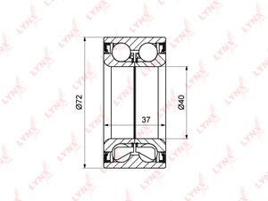 Подшипник ступицы VW Golf 3 (92-97),Passat (91-97) передней LYNX WB1082, VKBA1491, 1H0498625