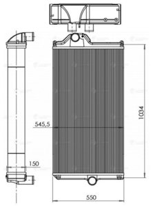 Радиатор JOHN DEERE 8235R,8260R,8285R,8310R (дв.JD 6135HFG95) алюминиевый LUZAR LRc3124, RE297780