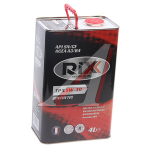 Масло моторное TP X SN/CF 5W40 синт.4л RIXX RX0007TPX, RIXX SAE5W40