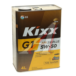 Масло моторное G1 SN Plus 5W50 синт.4л KIXX L210344TE1, KIXX SAE 5W50