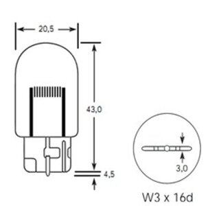 Лампа 12V W21W W3x16d 460лм Стандарт TESLAFT (Россия) 4631111142905, 142905, А12-21